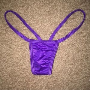 Purple v-string thong
